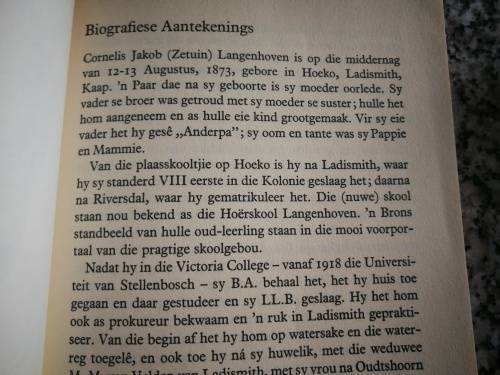 SONDE MET DIE BURE C J LANGENHOVEN
