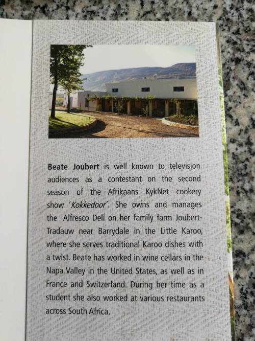 TASTE THE LITTLE KAROO BEATE JOUBERT  ( cooking cookbook )