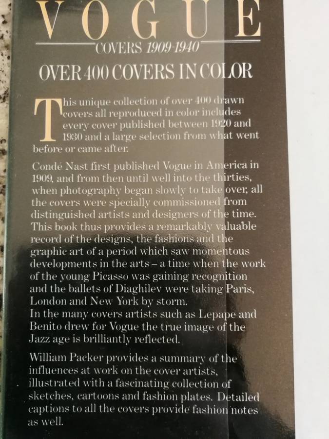 THE ART OF VOGUE COVERS 1909-1940 WILLIAM PACKER ( Vogue Magazine  Fashion Hardcover )