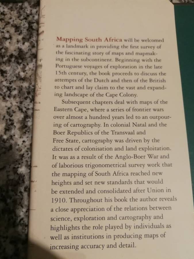 Reserved for Ronnie ANDREW DUMINY MAPPING SOUTH AFRICA A Historical Survey of South African Maps