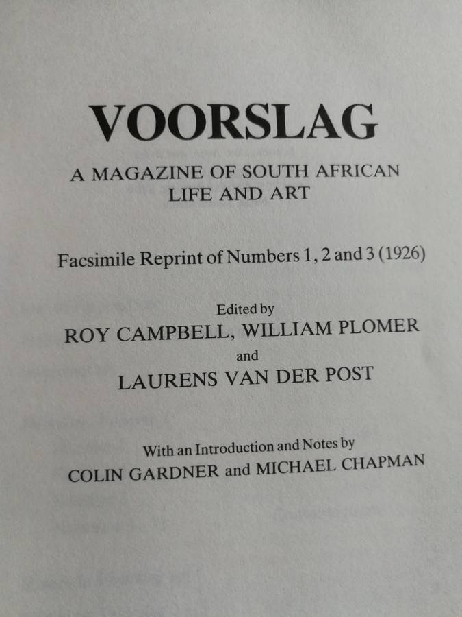 VOORSLAG 1-3 ROY CAMPBELL KILLIE CAMPBELL AFRICANA LIBRARY Reprint Series No. 5