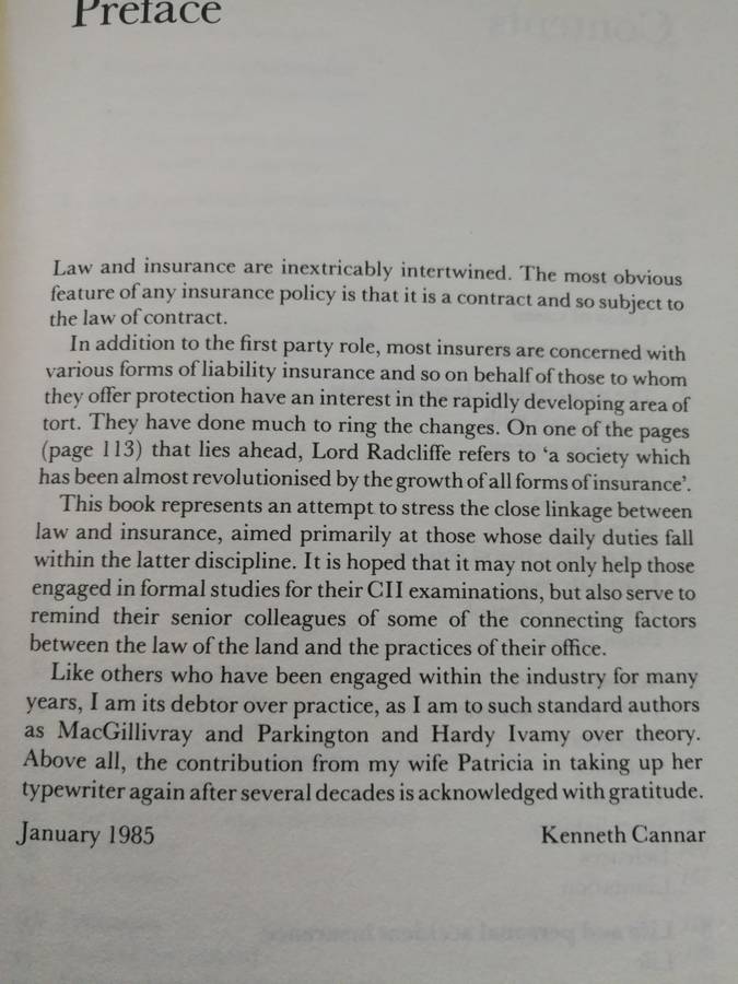 ESSENTIAL CASES IN INSURANCE LAW KENNETH CANNAR