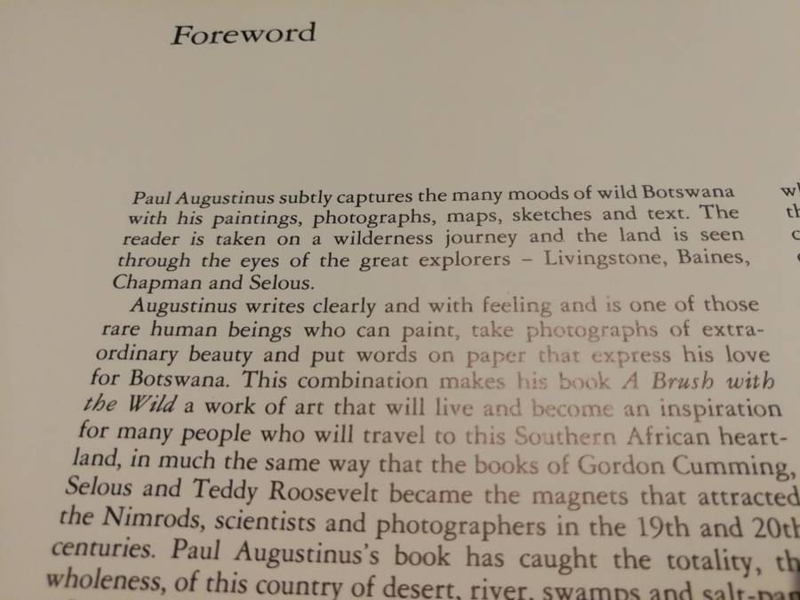 BOTSWANA A BRUSH WITH THE WILD PAUL AUGUSTINUS Foreword by Ian Player  ( wildlife )