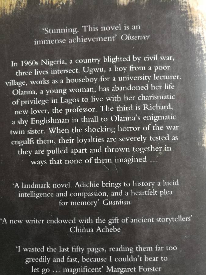 HALF A YELLOW SUN CHIMAMANDA NGOZI ADICHIE