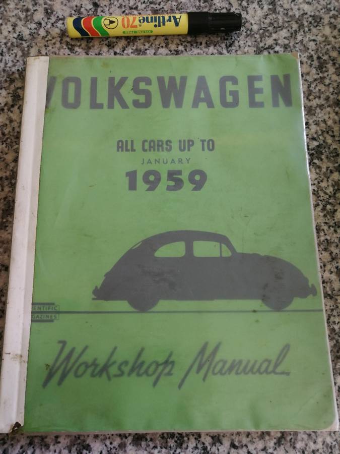 VOLKSWAGEN ALL CARS UP TO JANUARY 1959 Workshop Manual  Scientific Magazine Publishing Revised 1962