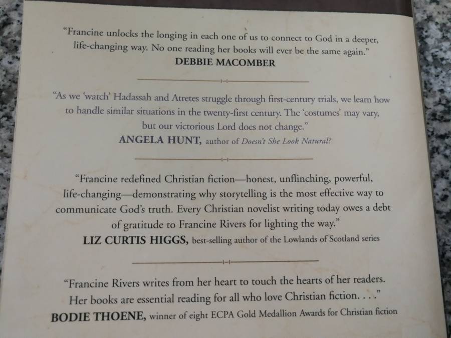 3 FRANCINE RIVERS  Books MARK of the LION SERIES  TRILOGY Books 1 2 and 3 ( complete )