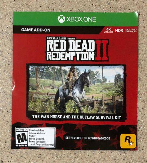 RED DEAD REDEMPTION II: GAME ADD ON FOR XBOX ONE