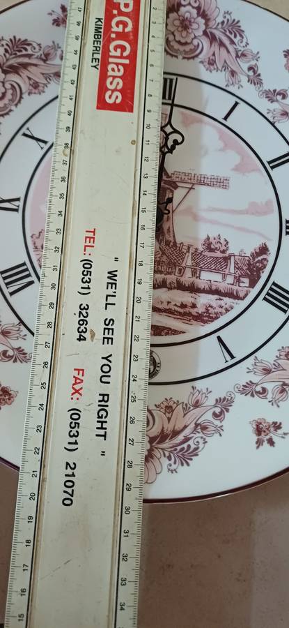 PINK DELF PORCELAIN WALL CLOCK