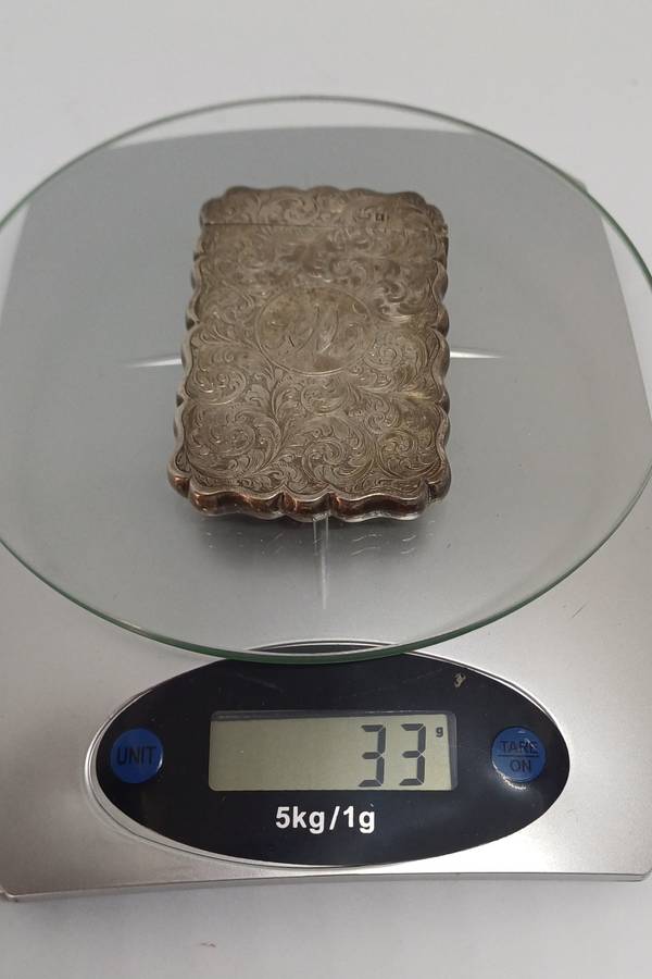 Stunning silver card case with year 1905 also engraved