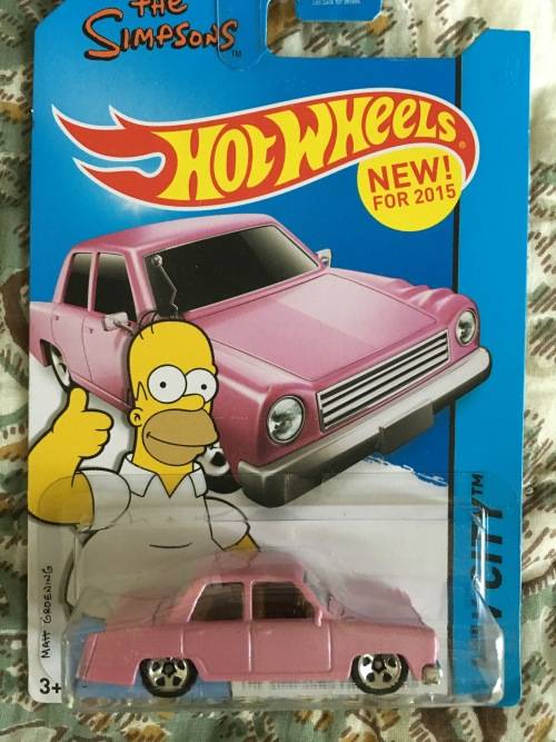 Hot Wheels long card simpsons pink