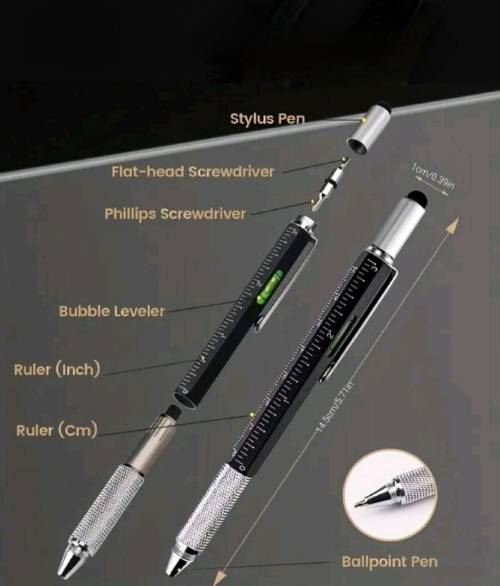 6 in 1 Multifunction Ballpoint Pen