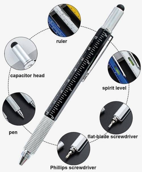 6 in 1 Multifunction Ballpoint Pen