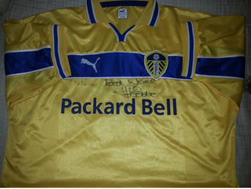 LUCAS RADEBE SIGNED LEEDS UNITED JERSEY - PACKARD BELL