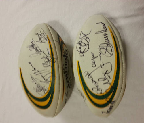 Rugby Ball signed by 2007 Springbok WOrld cup winners
