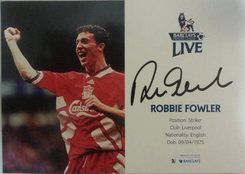 ROBBIE FOWLER SIGNED CARD