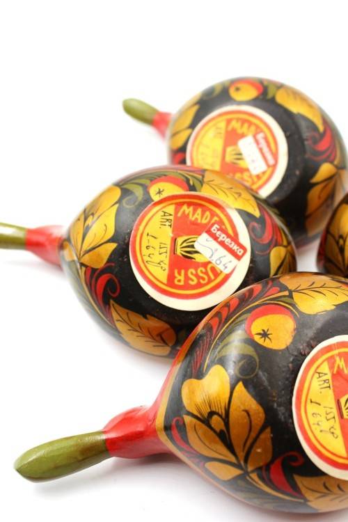 Collection of Soviet Russian KHOKHLOMA Dishes and Serving Ware