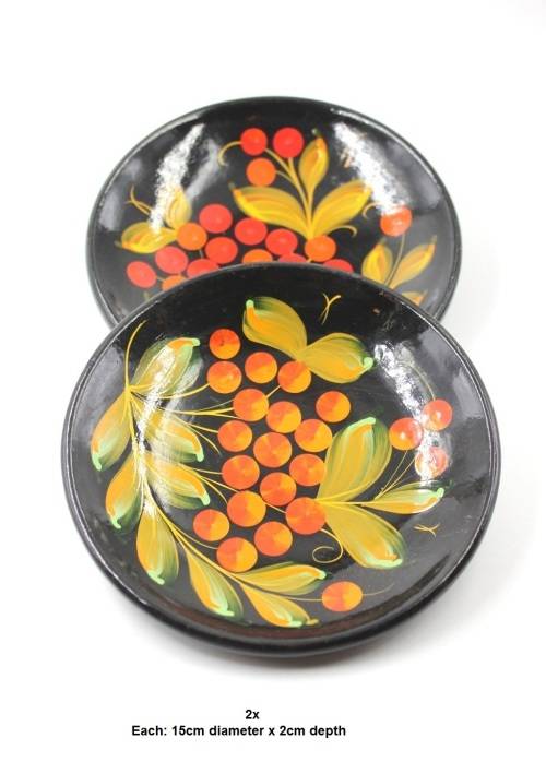 Collection of Soviet Russian KHOKHLOMA Dishes and Serving Ware