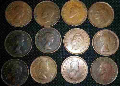 Penny Farthing Job Lot x12 Assorted 1/4d