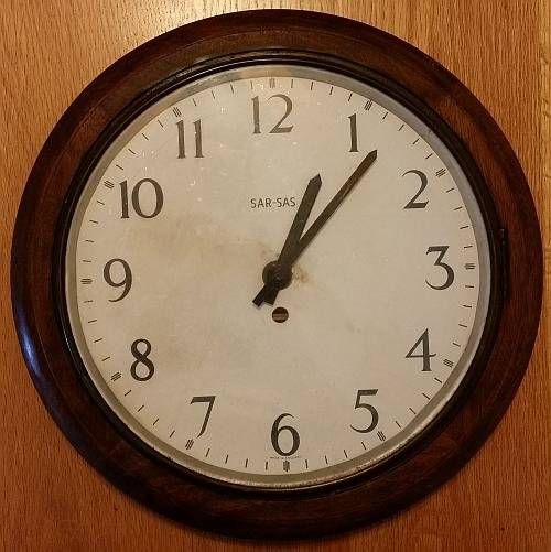 SAR - SAS Railway Clock with beautiful wood case