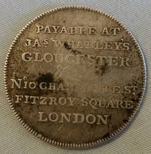 Silver Shilling Gloucester, James Whalley Token, C.1811