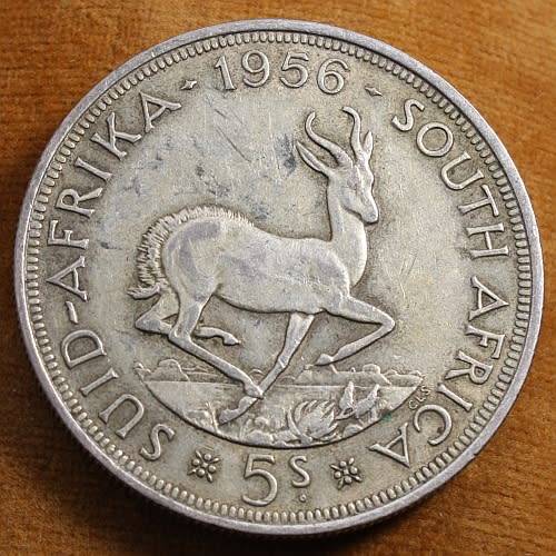 1956 Silver Crown - Union of South Africa - 5 Shillings