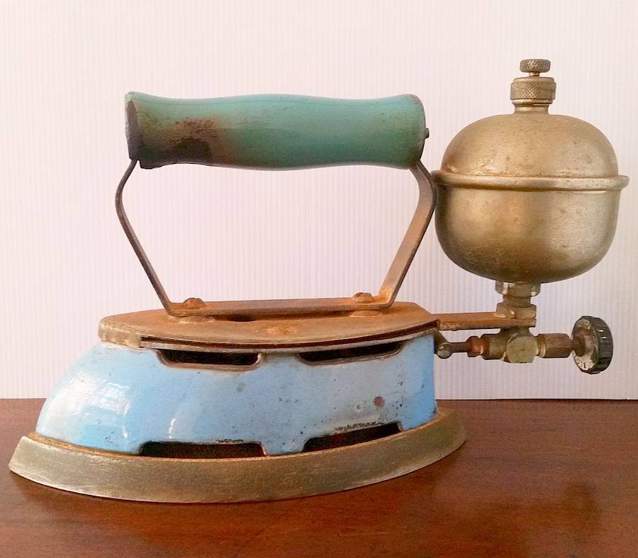 Coleman Primus Iron - Model 4-A with Cool Blue Handle - 1929 - 1948 - Gasoline Coleman Iron