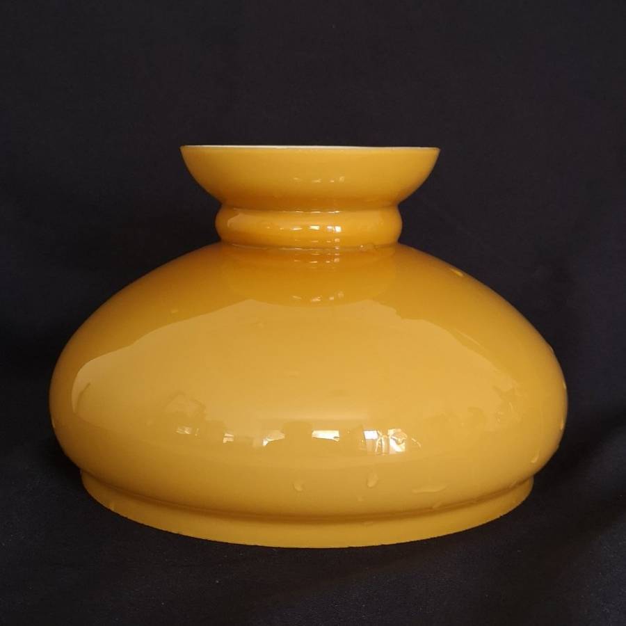 1970's Lamp Shade - Amber White Hurricane or Hanging Glass Lamp Shade - Student Style