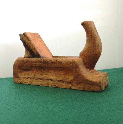 ANTIQUE 19th Century Wood Block Plane Primitive Woodworking Hand Tool Planer Pull Type