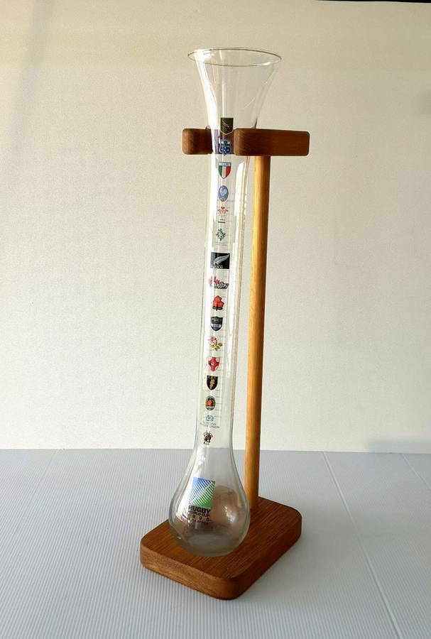 A yard of ale or yard glass is a very tall beer glass used for drinking around 2 1⁄2 imperial pints (1.4 L) of beer, depending upon the diameter. The glass is approximately 1 yard (90 cm) long, shaped with a bulb at the bottom, and a widening shaft, which constitutes most of the height.