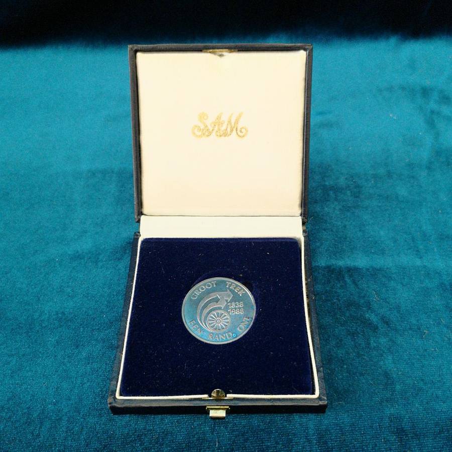 Republic of South Africa : Silver Proof R1 of 1988 (Groot Trek 1838-1988)