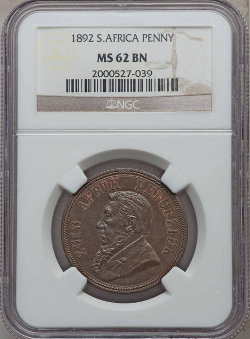 1892 Penny MS62BN High End Flashes of Original Red * R1.00 Start! *