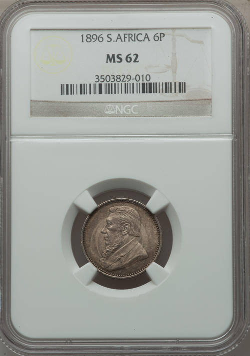1896 Sixpence MS62 Choice Example * Real Auction: R1.00 Start!*