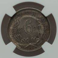 1897 sixpence MS62 choice with considerable lustre