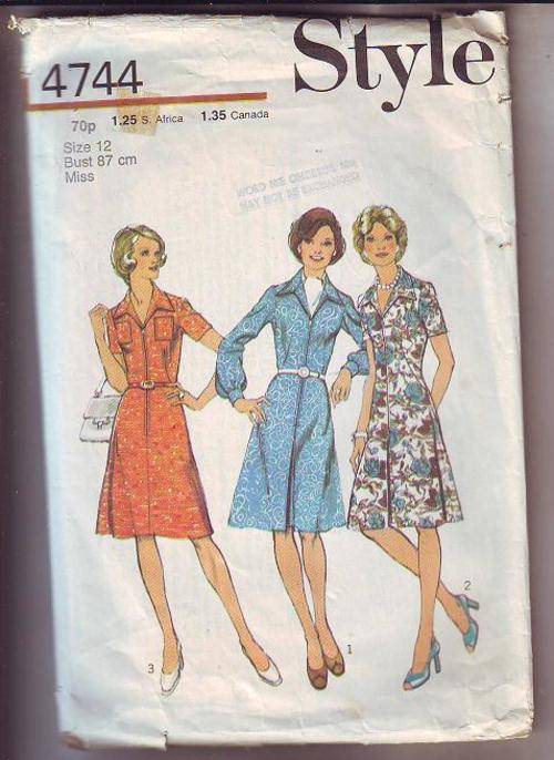 Style sewing Pattern  no 4744  used pattern   size 12
