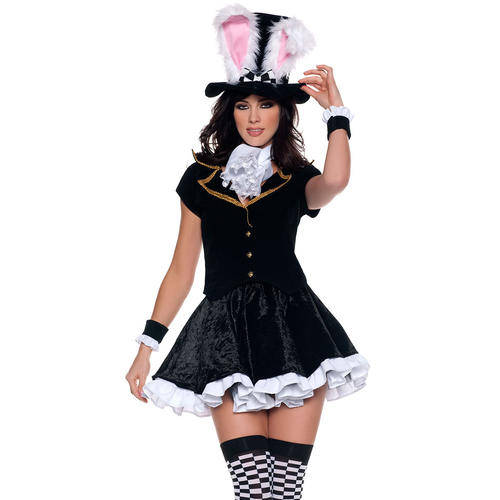 Beautiful Adult    Costume for  Special Ocasions  - Mad HatterTop hat with ears, Black top, Black sk