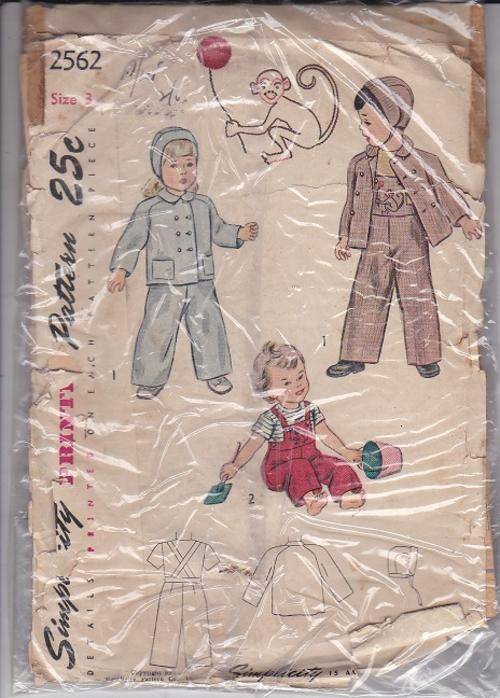 Simplicity sewing  pattern no 2562 sizes 3