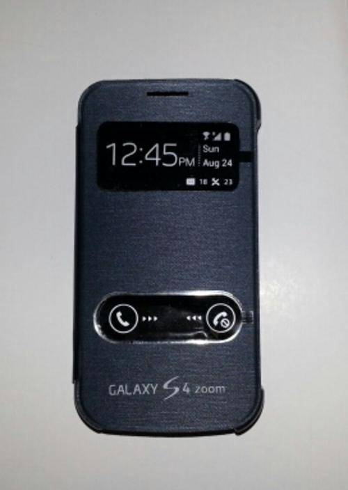 In Stock.... Samsung Galaxy S4 zoom, double S view cover with lens cap. Dark Blue.