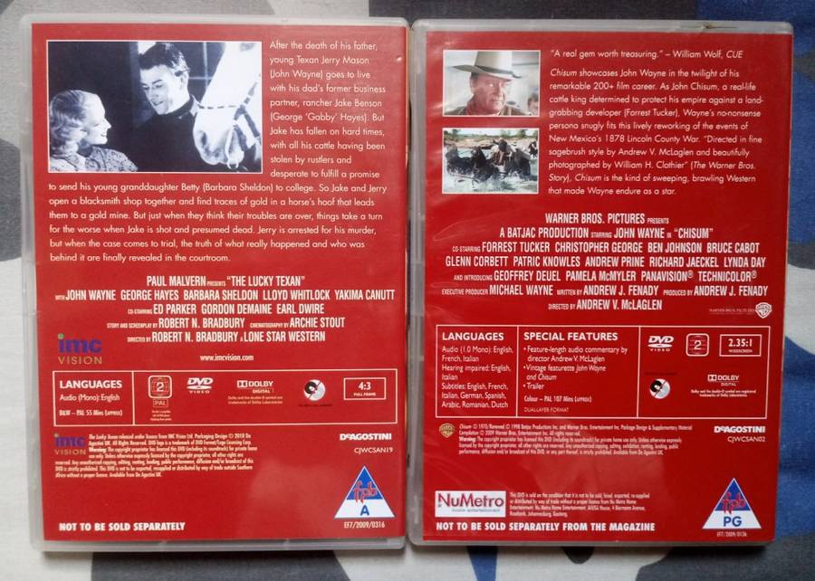 John Wayne Chisum + The Lucky Texan Dvds