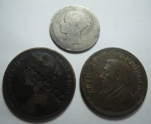 Crazy R1 Start Auction! ZAR Paul Kruger Penny (1892), Victorian Shilling (1875) & Penny (1881)