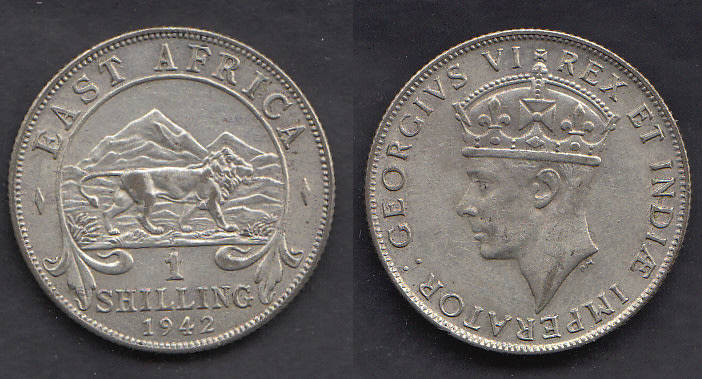 British East Africa Shilling dated 1942