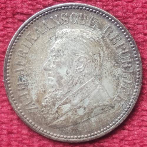 Crazy R1 Start Auction! SILVER Paul Kruger Half Crown of 1896