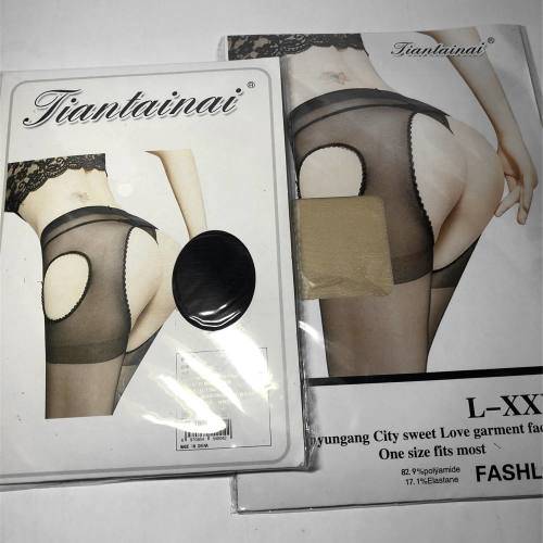 4-Side opened Pantyhose with Lace Edge