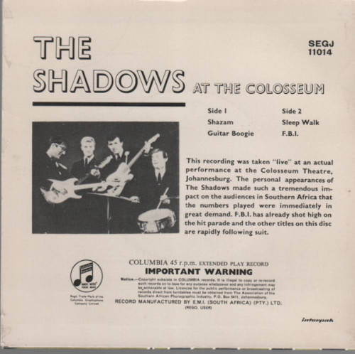 THE SHADOWS At The Colosseum