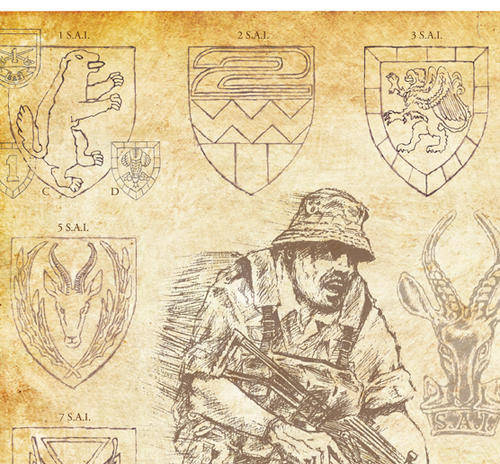 SADF Infantry Battalion Flashes Poster 1956 - 1989