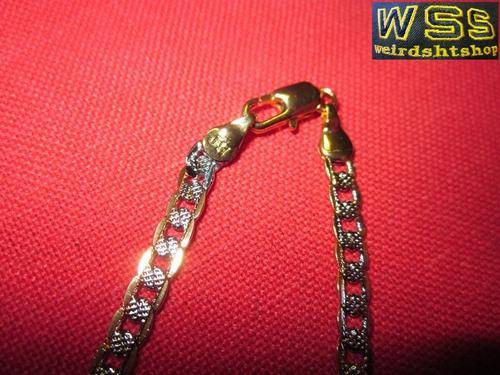 2 tone 9ct Gold and silver plated chain - fine link