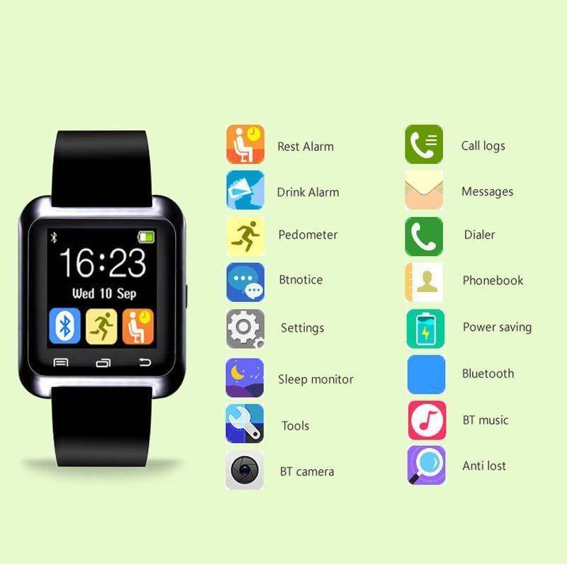 Smart Wrist Watch Phone Mate Bluetooth U80 For Android and IOS - COLOUR RED!!!