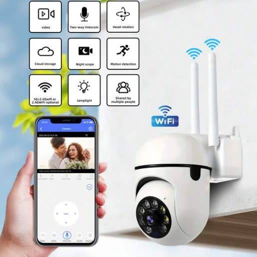 Hd 1080p Outdoor/indoor Security Camera, Wireless Wifi Camera With Auto Tracking, Light Alarm, Flood