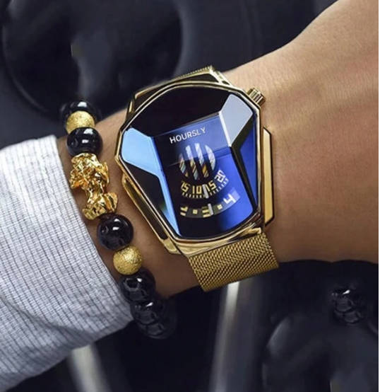 Fashionable Creative Big Dial Quartz Watch + Bracelet Set 2pcs/set