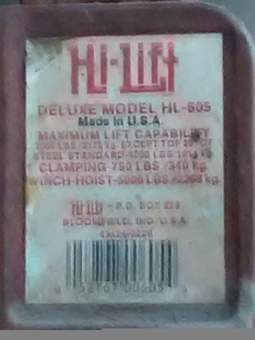 HI LIFT JACK MODEL HL-605