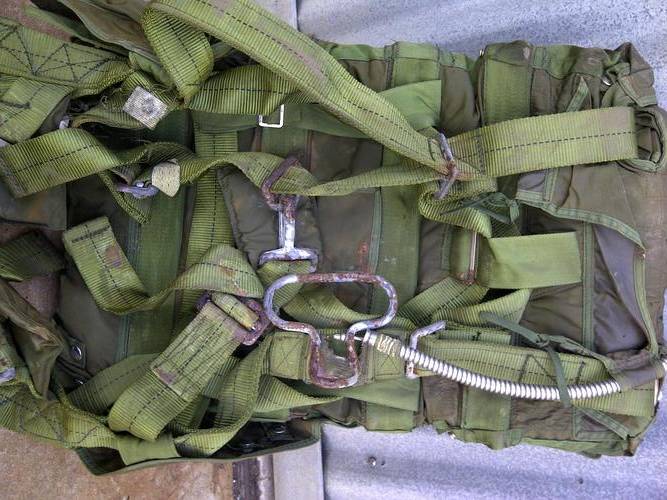EX SAAF BACK TYPE PARACHUTE- DAMAGED- LAST ONE!!